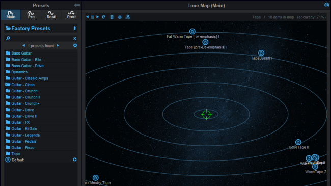 Blue Cat's Destructor - Browse factory and user presets on 2D maps, and morph between them to create unique new tones.