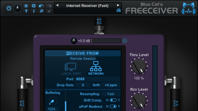 Blue Cat's Freeceiver - Network Audio & MIDI Receiver (Freeware)
