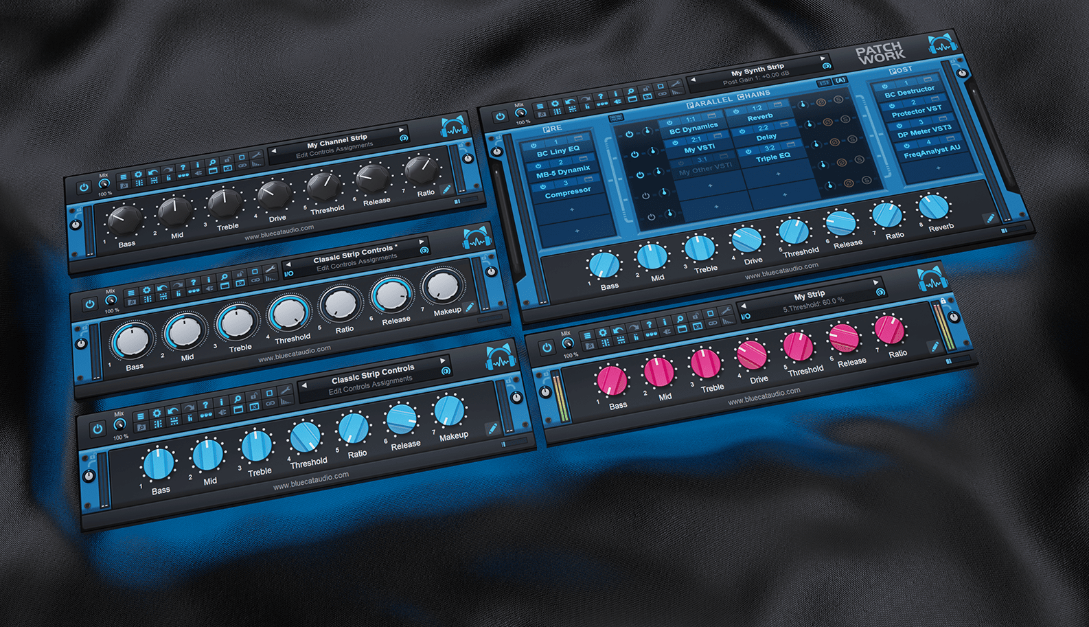 Blue Cat's PatchWork - Create your own channel strips with macro controls