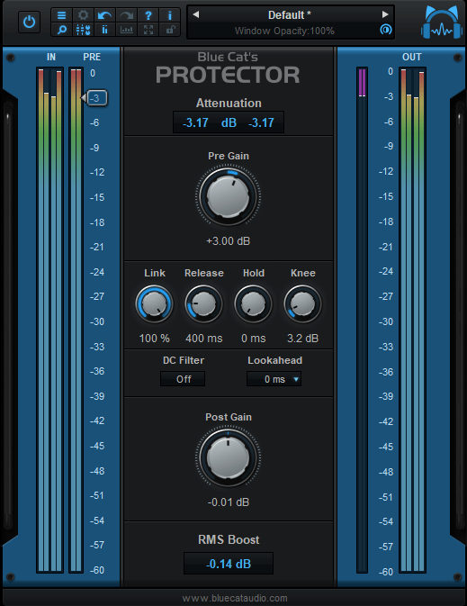 Blue Cat's Protector - Brickwall Limiter Plug-in (VST, AU, AAX, VST3)