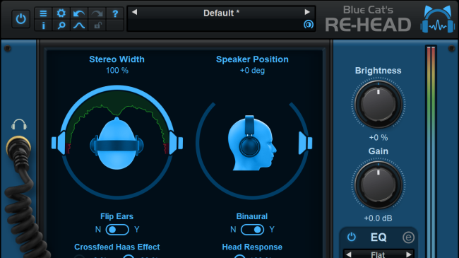 Blue Cat's Re-Head - Head Response Simulator for Headphones (VST, VST3, AAX and Audio Unit Plug-in)
