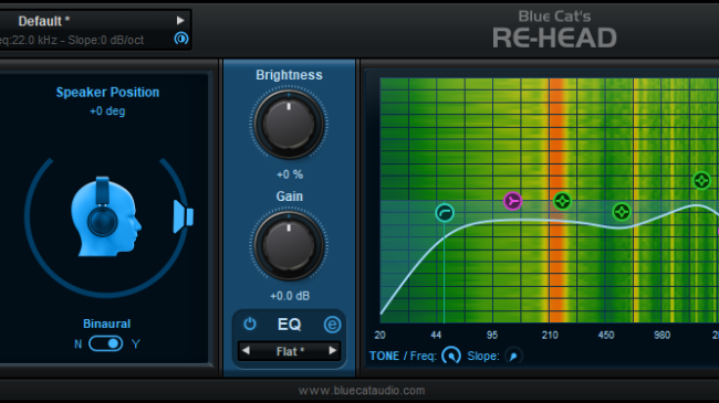 Blue Cat's Re-Head - Head Response Simulator for Headphones (VST, VST3, AAX and Audio Unit Plug-in)