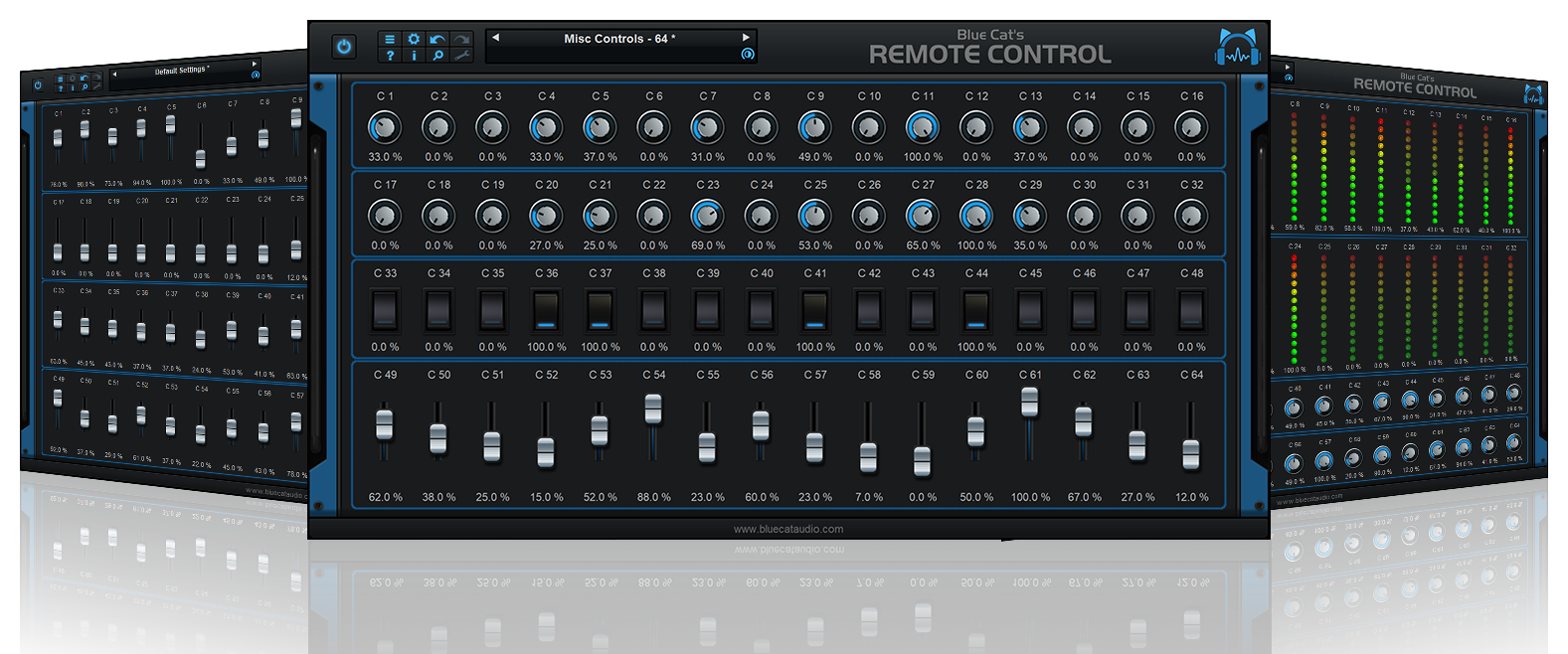 Blue Cat's Remote Control - virtual MIDI Control Surface (VST, AU, VST3, AAX)