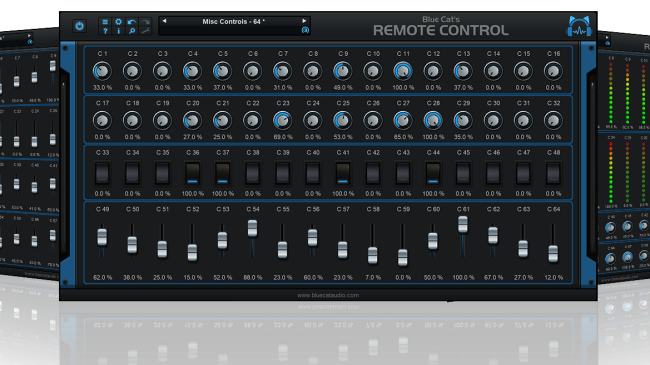 Blue Cat's Remote Control - virtual MIDI Control Surface (VST, AU, VST3, AAX)